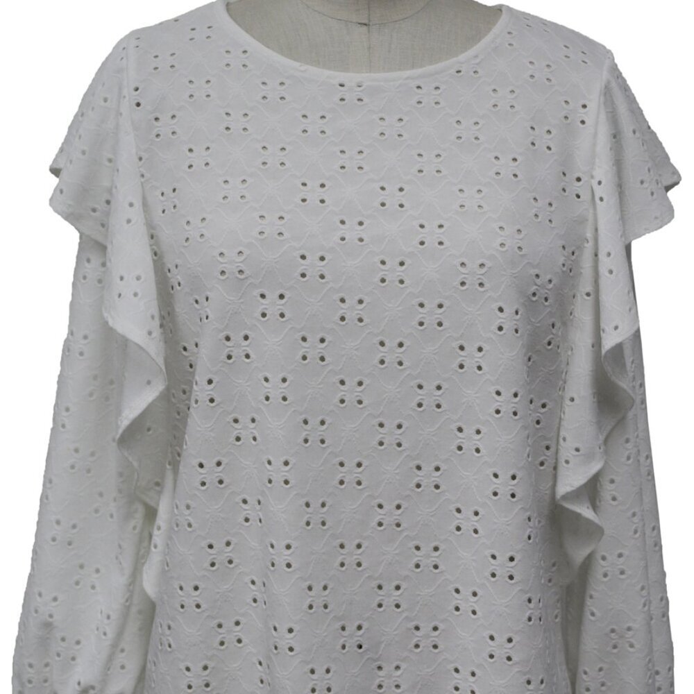 NWT Anthropologie Raisa Eyelet Ruffled Top by ISLA MAUDE